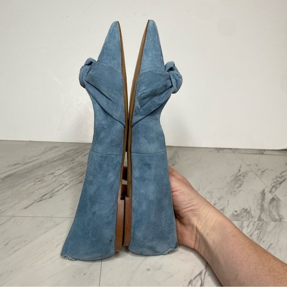 Sam Edelman Wheaton Blue Suede Pointy Toe Flat 7 1/2 M - Picture 5 of 16